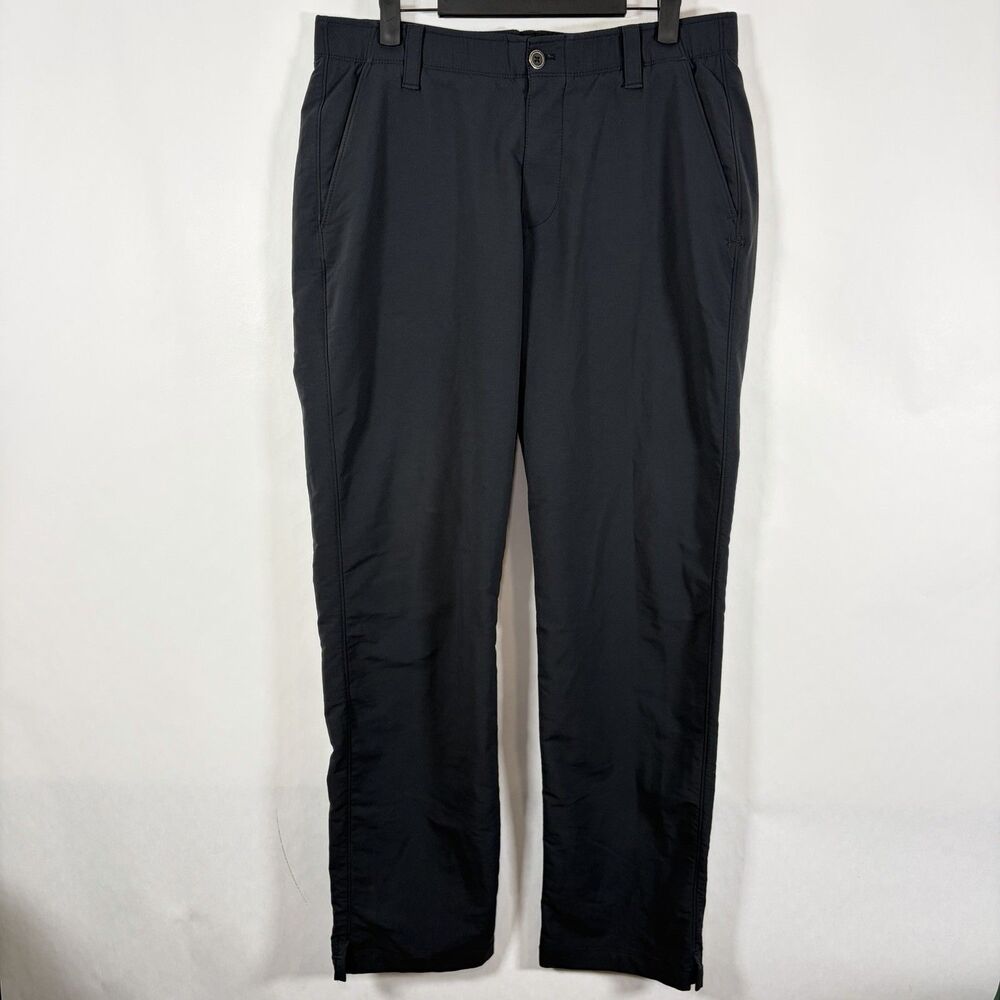 Under Armour Golf Pants Mens Size 34x32 (32x32 Actual) Black Performance Stretch